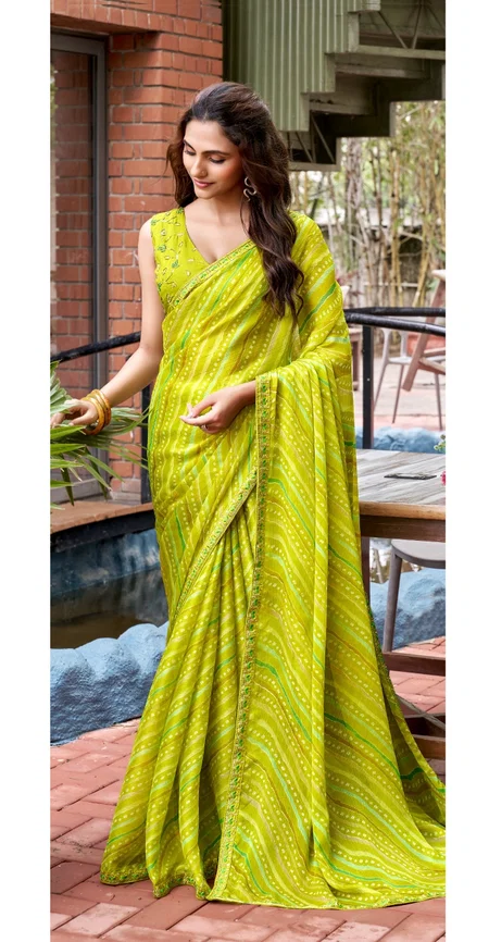 Chitra By Stavan Chiffon Embroidery Work Saree